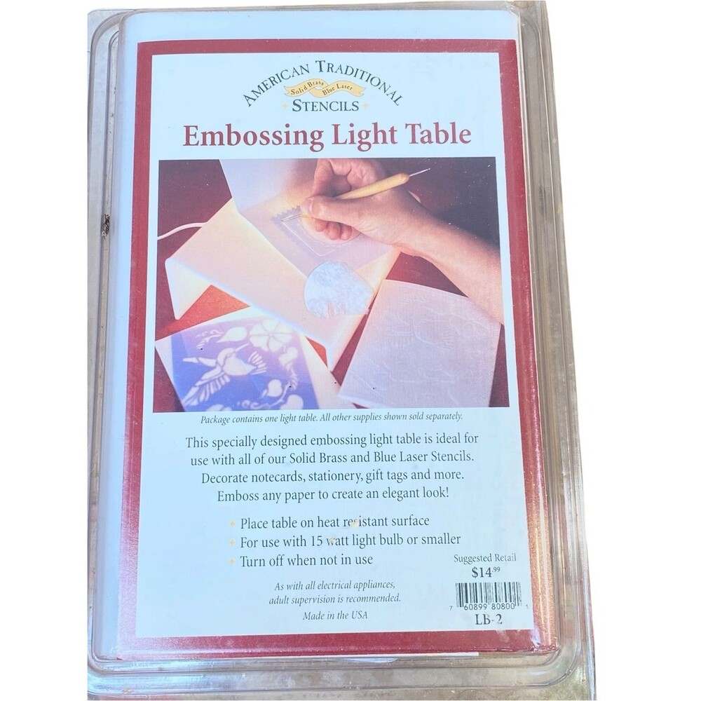 Mini Stencil Embossing Light Table New Never Opened Paper Crafts Tracing